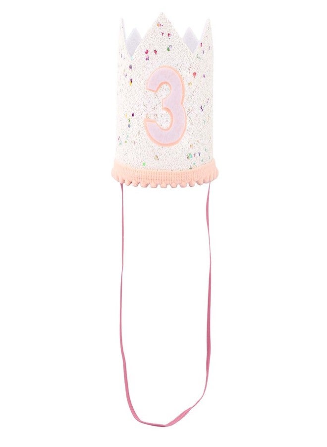 AOPRIE Age Number Birthday Headband Hat for Girls Boys Happy Birthday Tiara & Crowns for Girls Accessories Favor Supllies Light Pink, 3 - Image 1